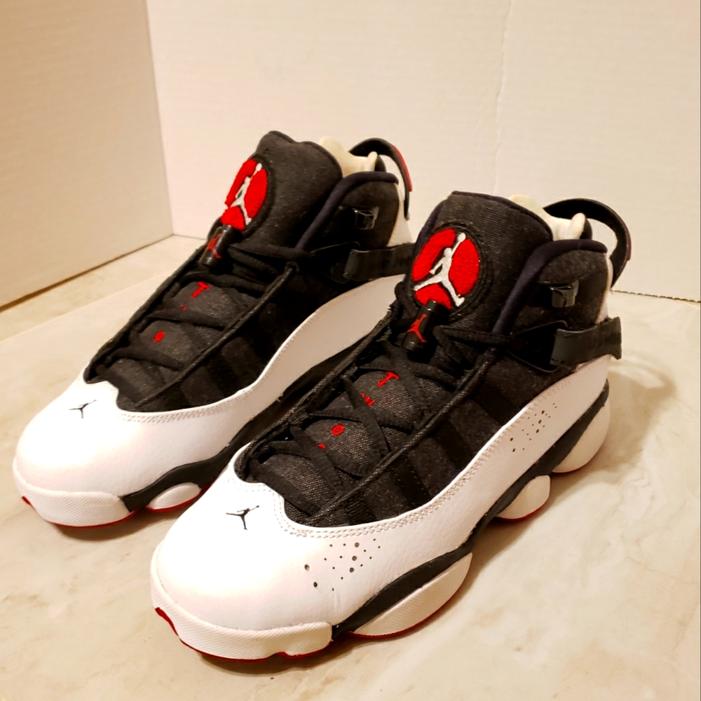 Jordan 6 Rings BG 'Black White Gym Red' 323419-012 Size 5.5Y NEW